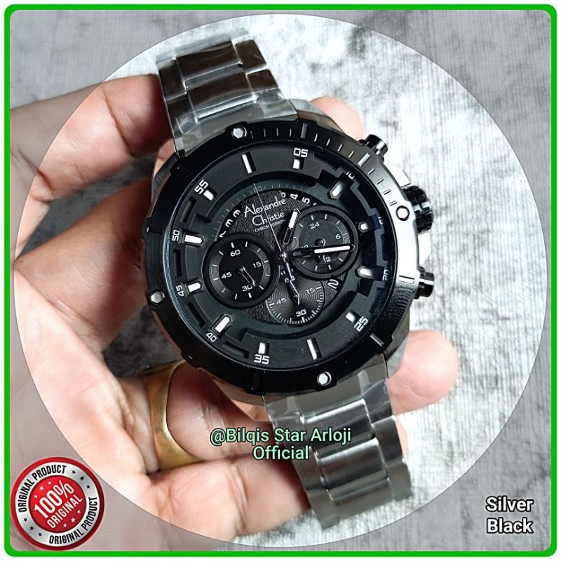 Alexandre Christie Pria Besar Ac 6529 Mc Tali Rantai Silver Original
