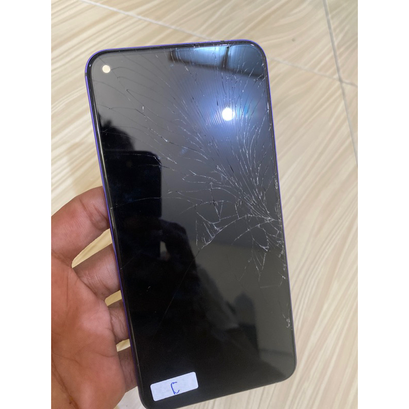 LCD LAYAR FRAME HUAWEI NOVA 5T ORIGINAL COPOTAN MINUS RETAK SESUAI FOTO