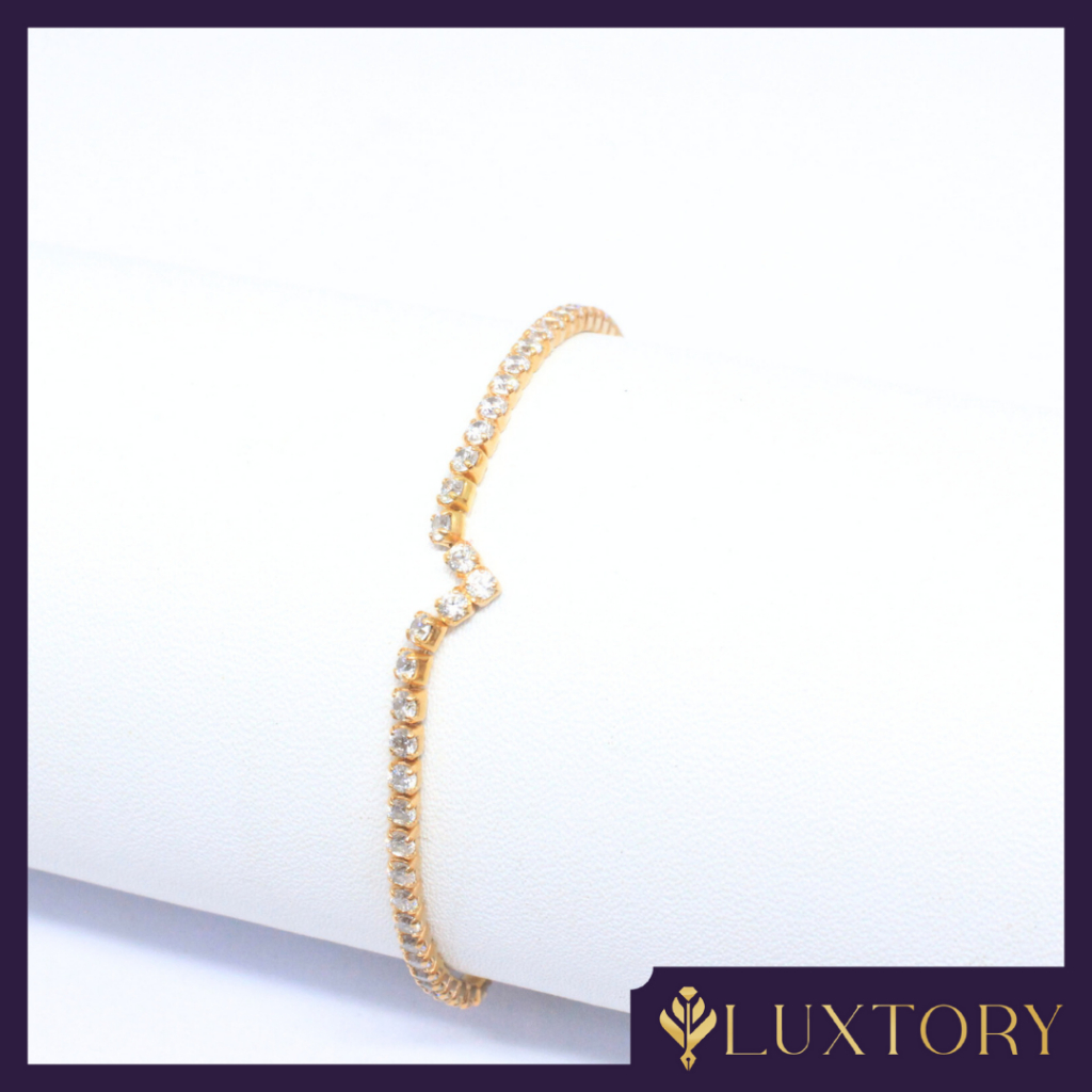 Gelang Serut Emas Fashion List Aurel Permata 6K