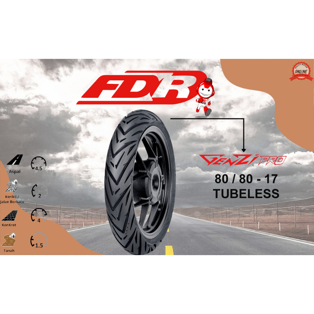 Ban FDR 80/80-17 Genzi Pro Tubeless / Ban Motor FDR / Ban FDR