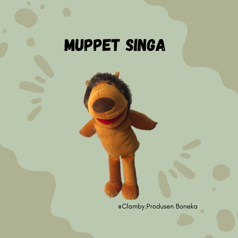 Boneka Tangan Hewan Singa Hand Puppet Muppet 50cm