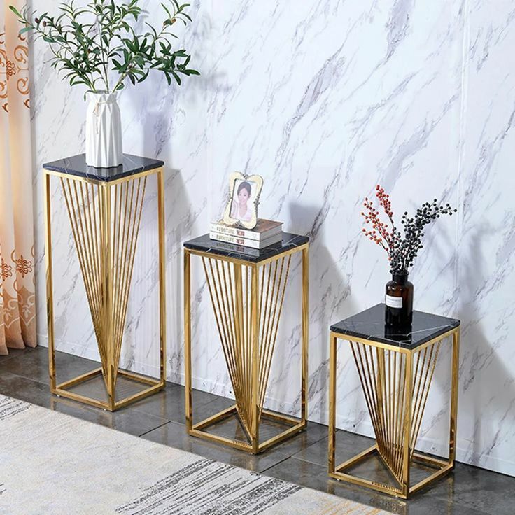 Set Meja Satvi Bahan Besi Holo TOP Kayu Lapis HPL Motif Marble Atau Kaca Untuk Ruang tamu, Teras, Ca