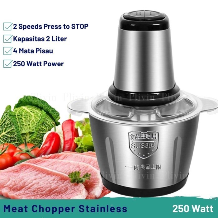 Blender Daging Stainless 2 Liter Chopper Murah alat Penggiling Daging meat grinder alat Blender dagi