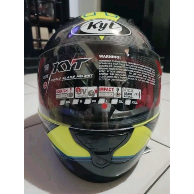 Helm KYT fullface KYT RC7 Motif YELLOW FLUO GUN METAL BLACK