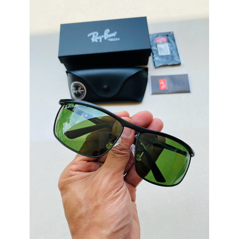 kacamata Ray-Ban Rb 3462 frame hitam kaca hijau