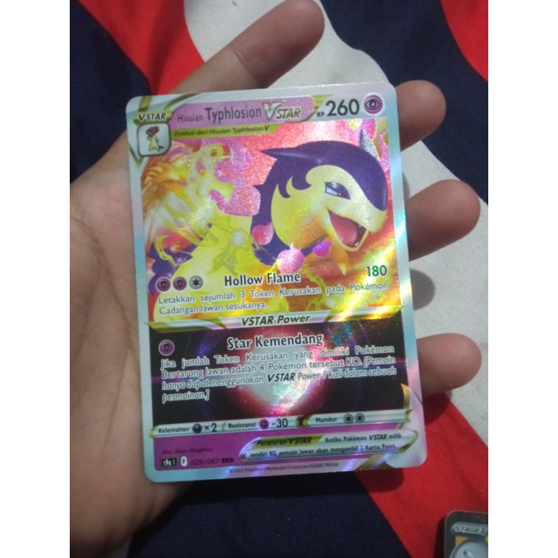 Kartu pokemon TGC VStar Hisuian Typhlosion VStar