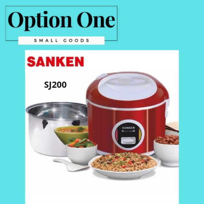 Sanken Rice Cooker Magic Com Stainless 1 Liter SJ200 SJ 200