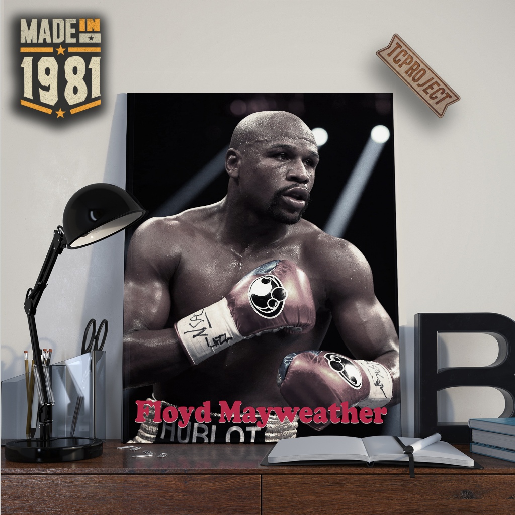 Poster Tinju Floyd Mayweather 001 - Hiasan Dinding Kayu