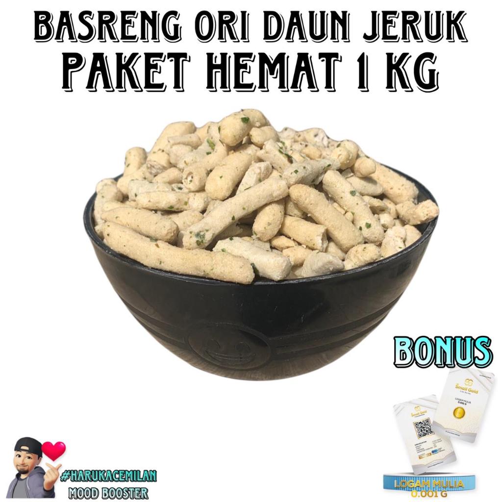 

HarukaCemilan Basreng Original Daun Jeruk 1kg Varian Rasa Snacks Bakso Goreng Stik Cemilan Gurih