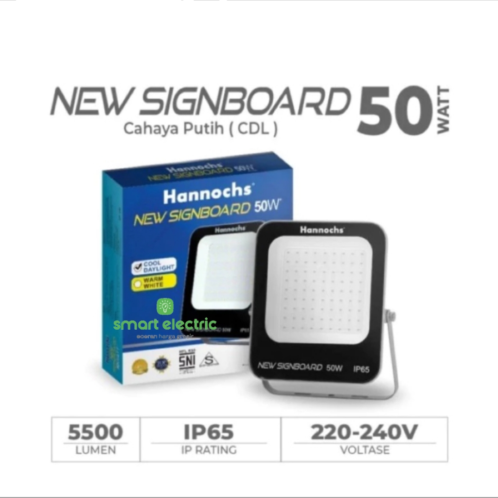 Hannochs Lampu Sorot LED Flood Light Signboard 50 Watt Terang Bagus