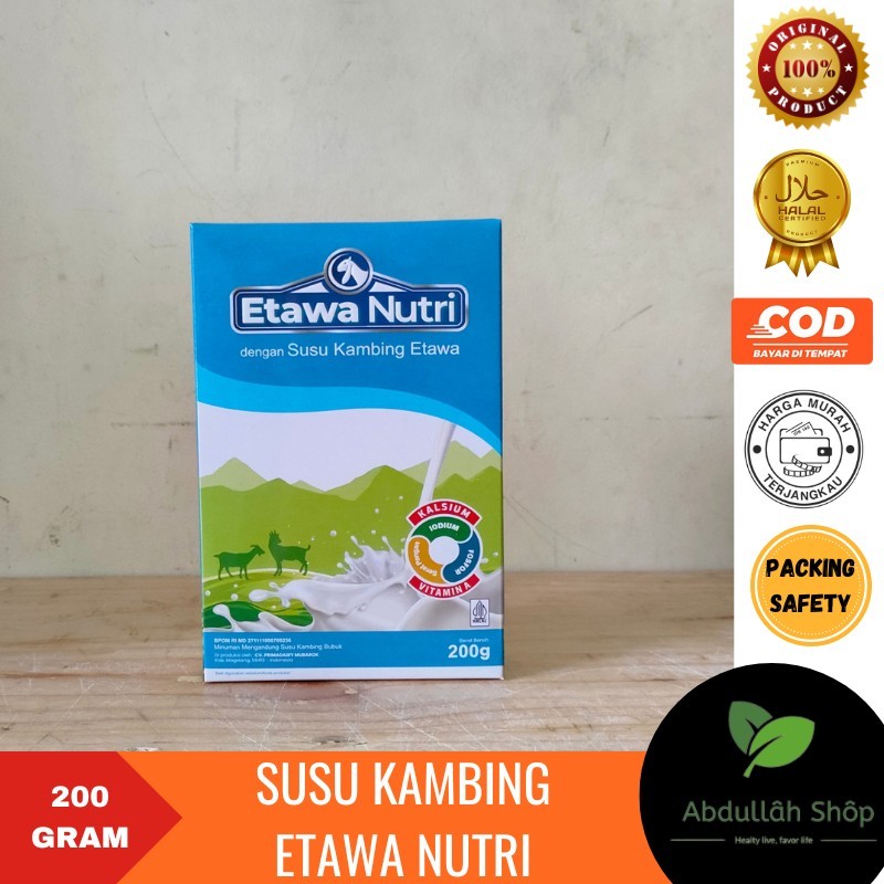 

Susu Kambing Etawa Bubuk Etawa Nutri EtawaNutri Kaya Kalsium dan Vtamin A Isi 200gr BPOM Rasa Original