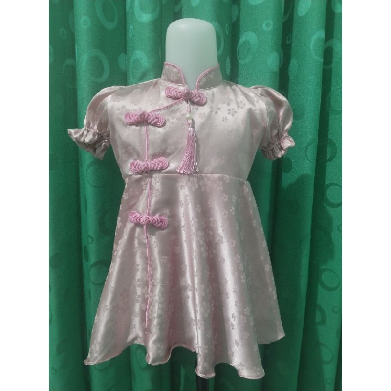 DRESS ANAK CINA / BAJU CHEONGSAM ANAK PEREMPUAN / DRESS BAYI DAN ANAK Bahan Jaquard Silk