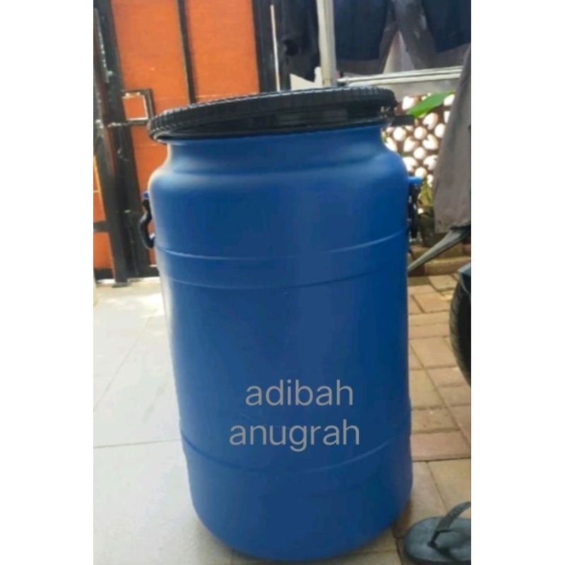 tong sampah drum plastik tutup besar 80liter