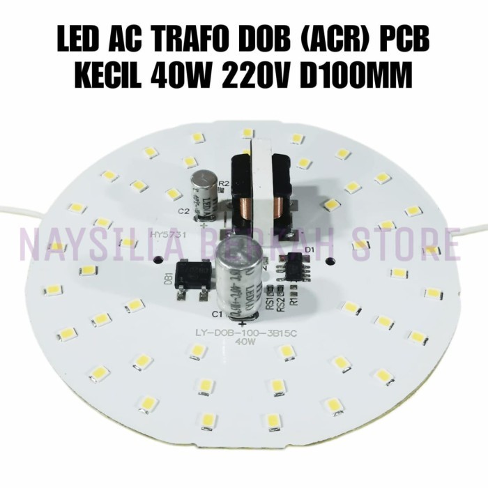 PCB LED AC TRAFO 40W 220V DOB (ACR) UKURAN PCB KECIL 100MM