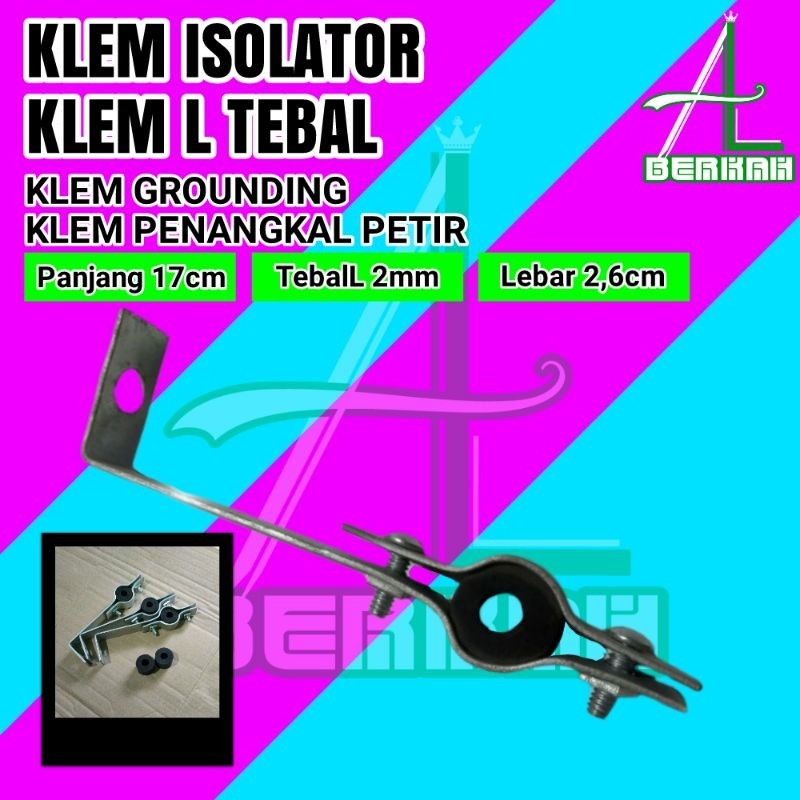 Klem L BC Isolator Klem Kabel Penangkal Anti Petir Grounding Rod Clamp Rod Grounding Clam Ground Rod