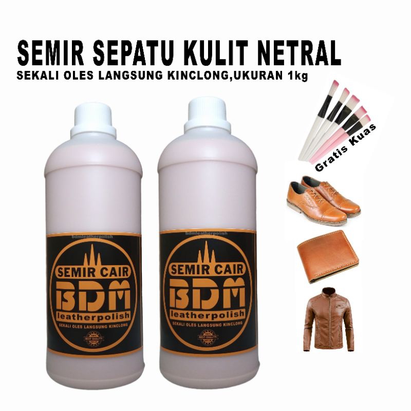 Semir Sepatu Cair Netral 1kg Gratis Kuas