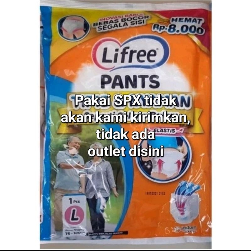 Popok Pampers Celana Dewasa L1 free (sachet) size L