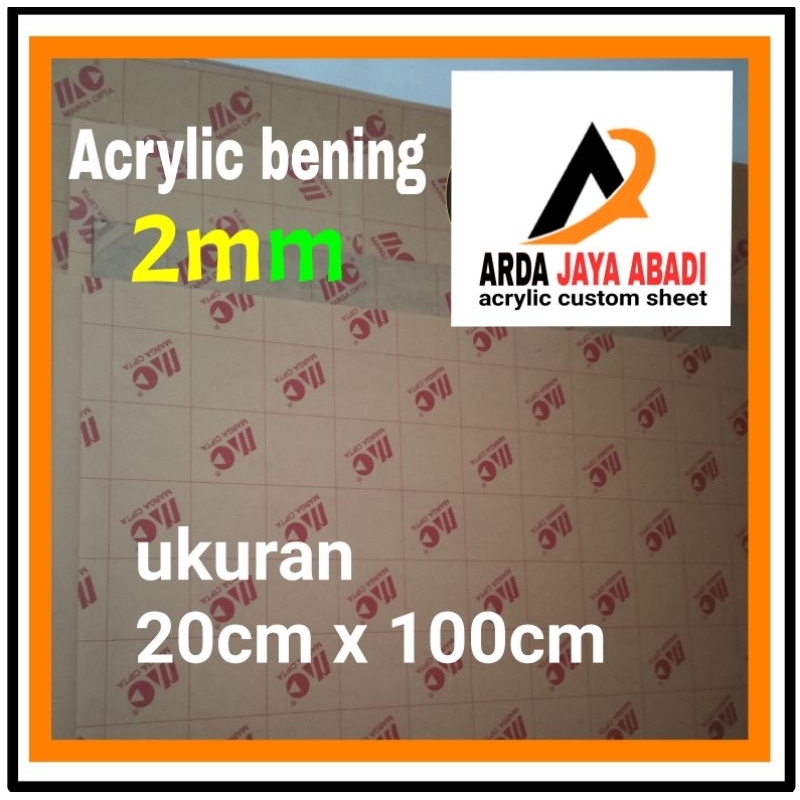 

Akrilik 2mm bening 20 x 100 lembaran acrylic clear merk marga cipta akrilik lembaran