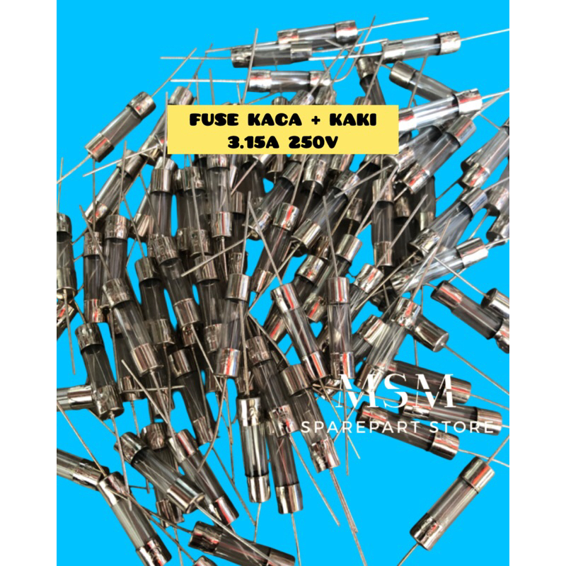 FUSE KACA + KAKI 3.15A 250V