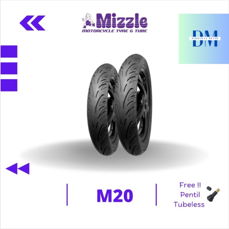 Produksi Terbaru Ban Motor Tubeless Mizzle M20 80/90 &amp; 90/90 Ring 14 Free Pentil