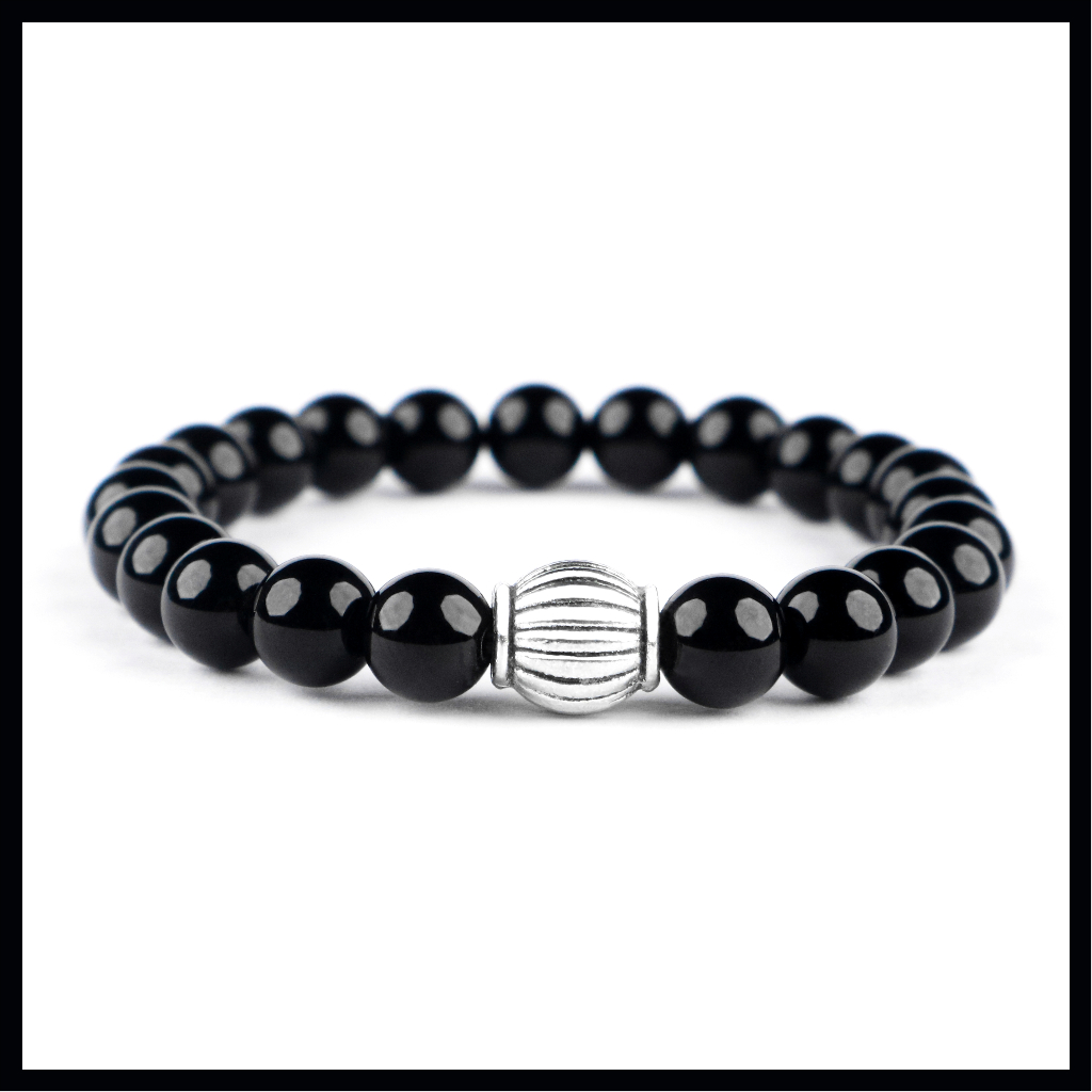 Gelang Batu Asli Black Onyx Dengan Perak 925