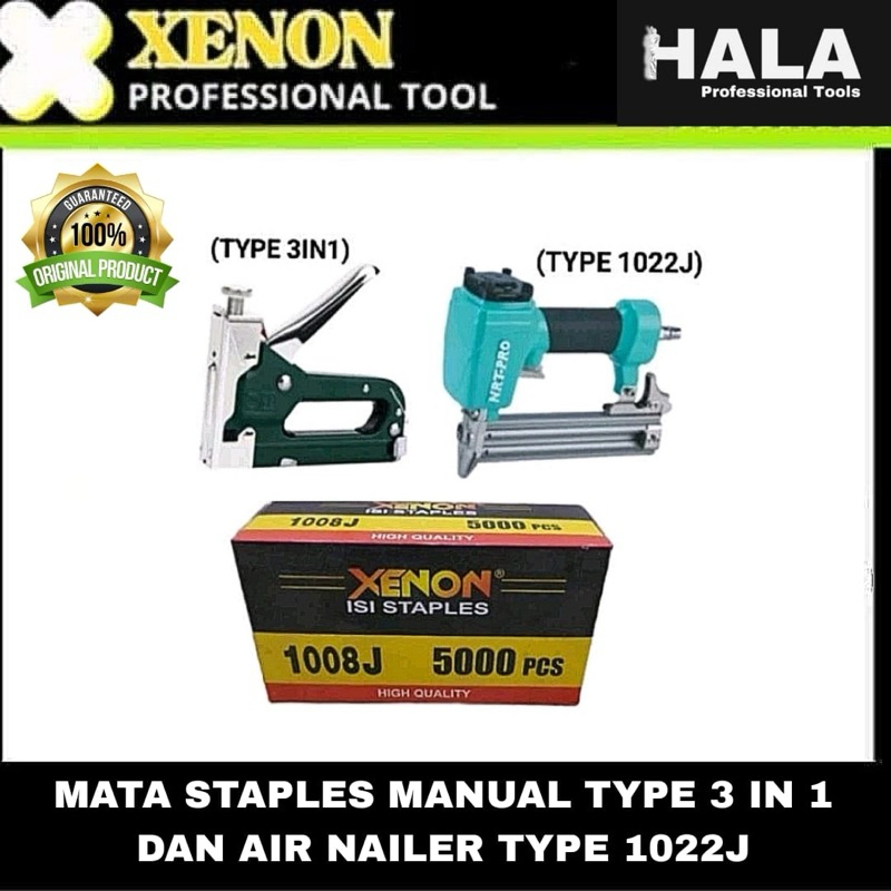 

XENON || REFILL / ISI MATA STAPLES 1008J MANUAL TYPE 3 IN 1 / AIR NAILER TYPE 1022J