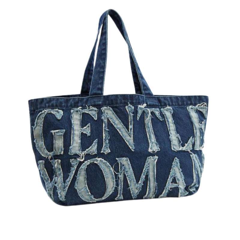 Gentle Woman Denim Large Tote Bag Navy (48 x 29)