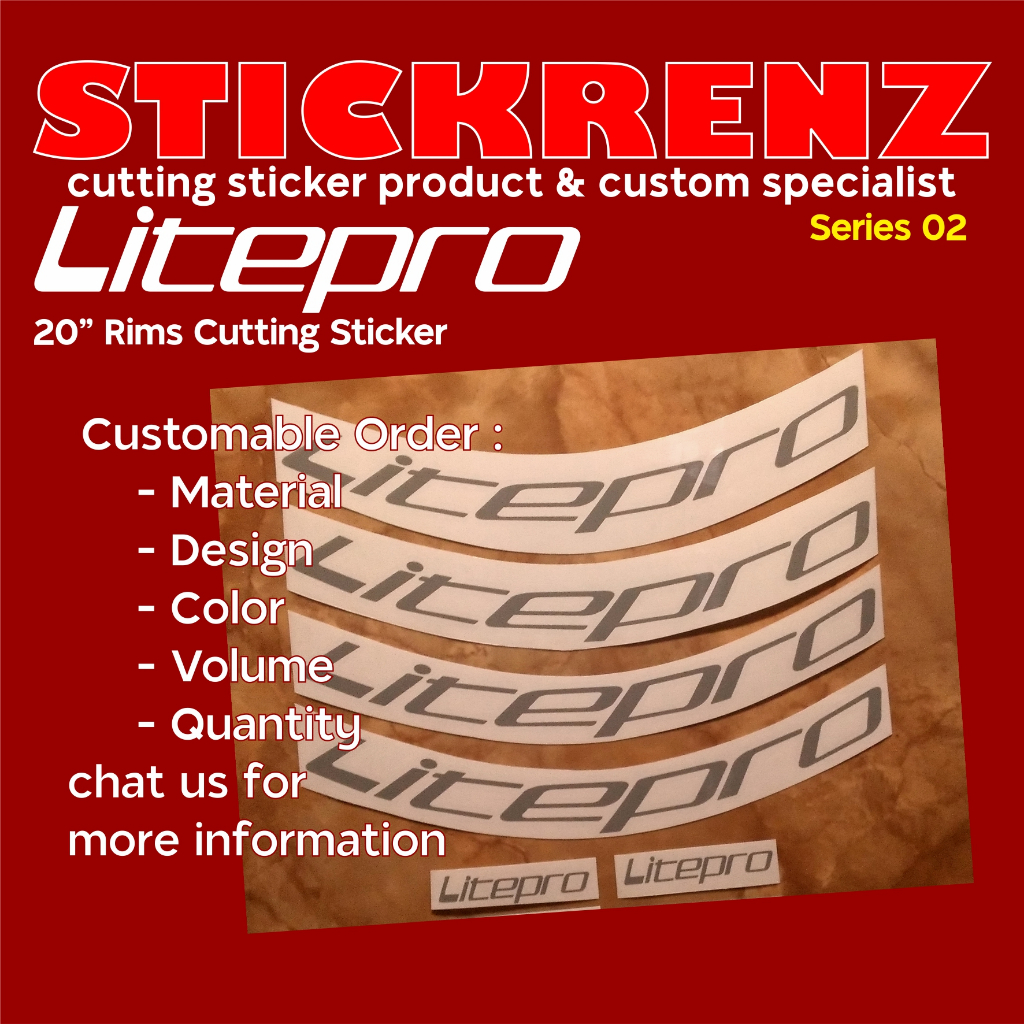 Cutting Sticker Velg Rims Sepeda Lipat 16" Litepro 02 Custom