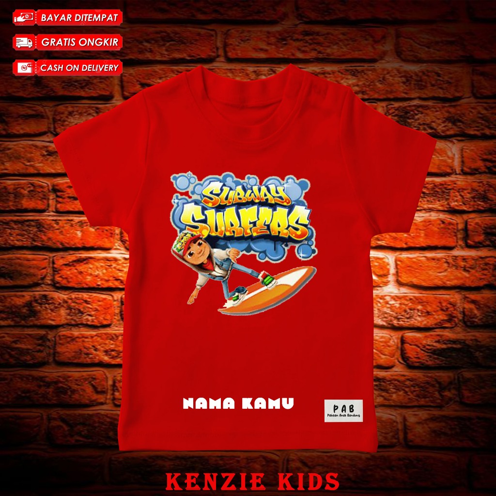 KAOS ATSASAN ANAK MOTIF SUBWAY SURFERS