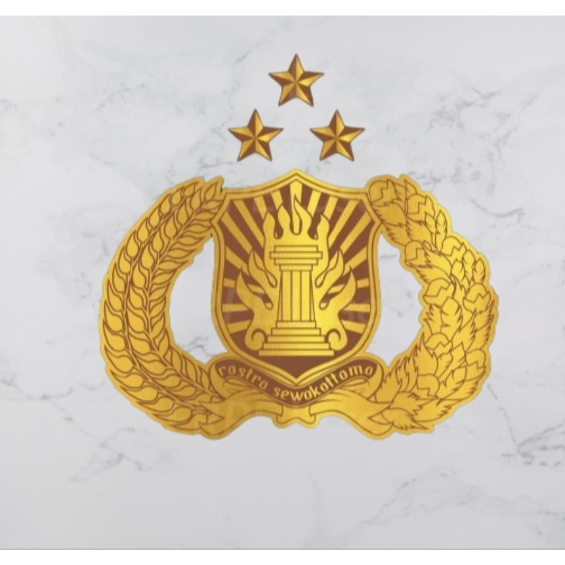 Bahan Mahar Akrilik Gold Logo Polri/Bahan Mahar Logo Polisi