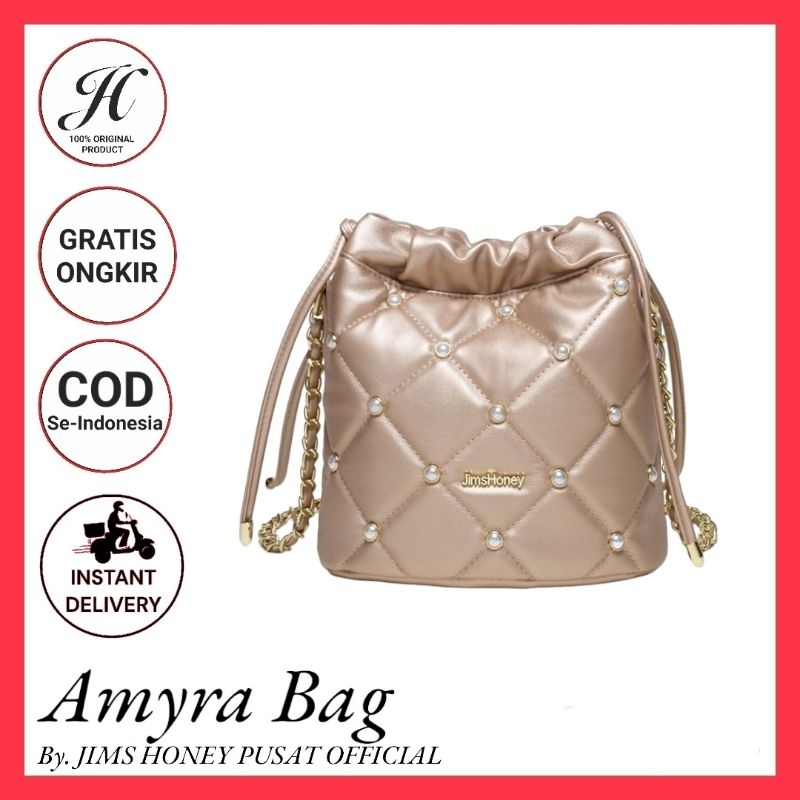 Tas Selempang Serut Jims Honey Amyra Bag Bucket - Tas Wanita Kulit Unik