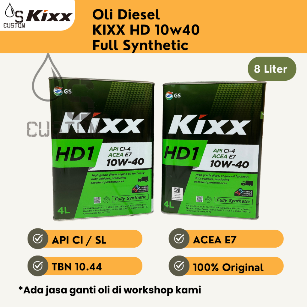 Oli Diesel KIXX HD1 10w40 8L Full Synthetic