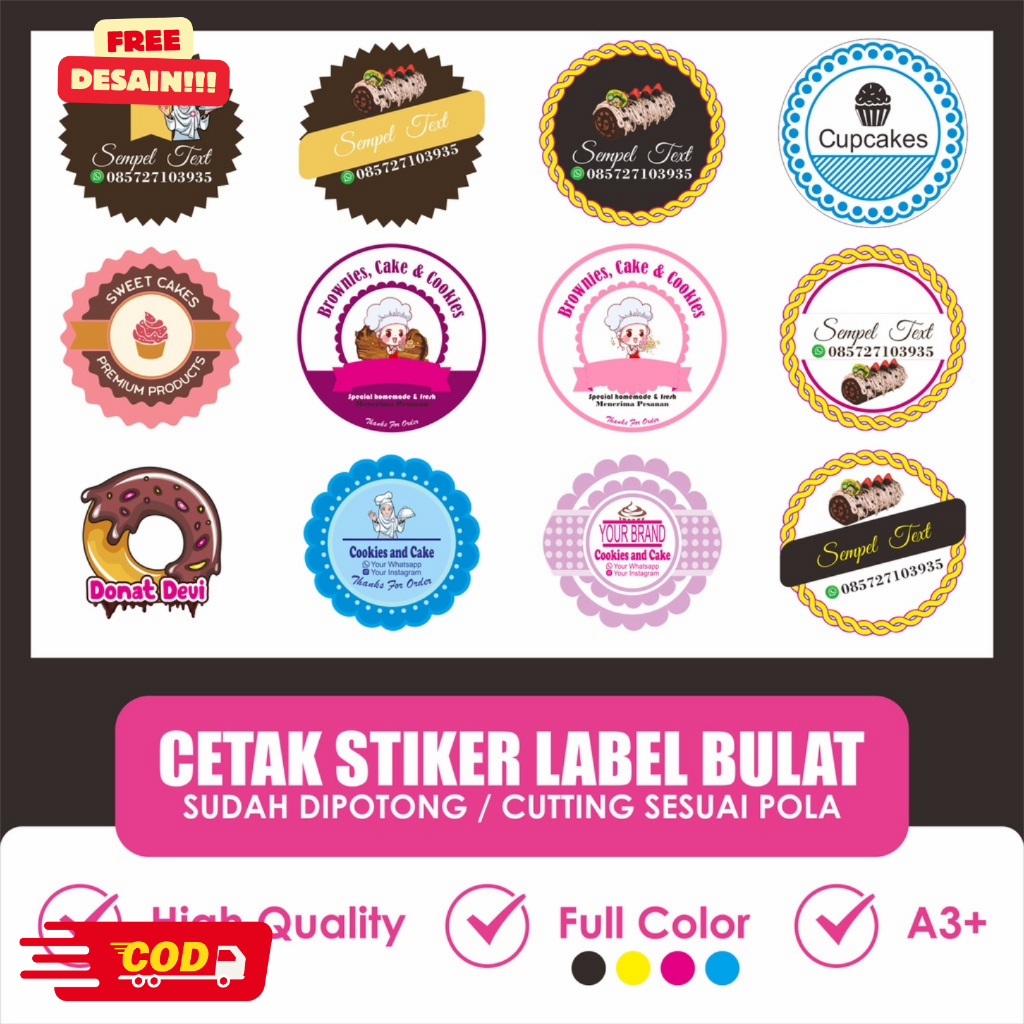 Cetak Stiker Label Thank You (makanan, minuman, Snack, dll)