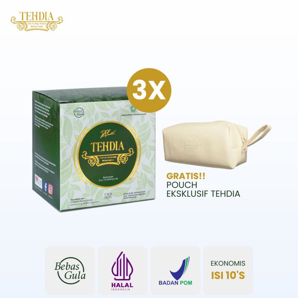 

TEHDIA Original Teh Celup Manis Bebas Gula 10s x 3 box
