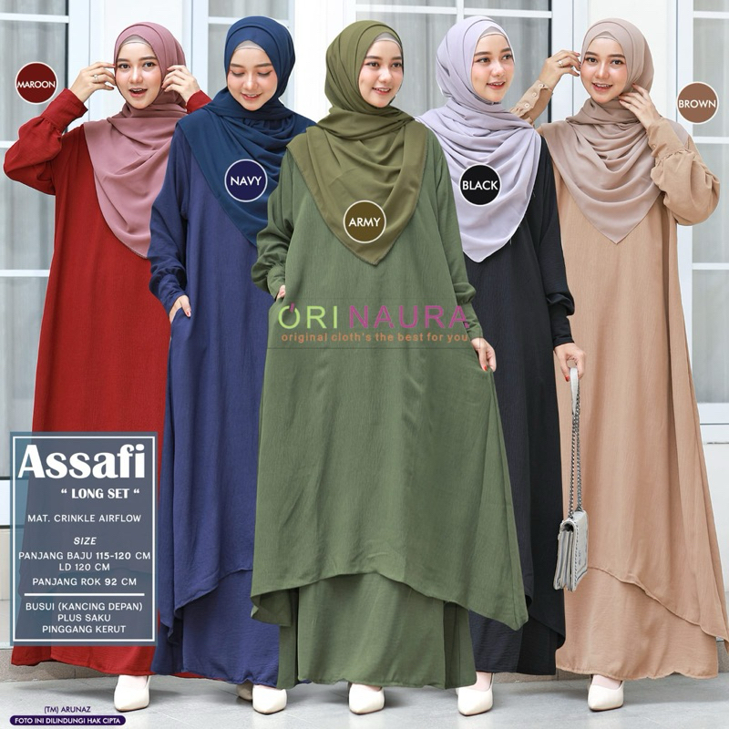 Assafi One Set Setelan Wanita Terbaru Mewah Kekinian Original Produk by Ori Naura