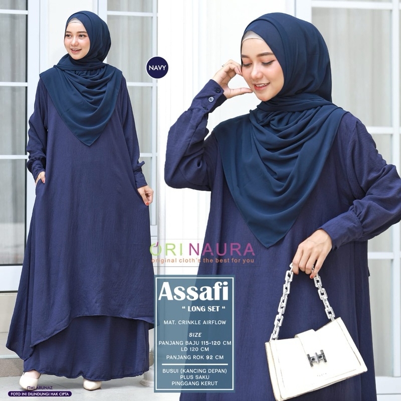 New Assafi Long Set Baju Setelan Terkini Cocok Buat Kondangan Original produk by Ori Naura
