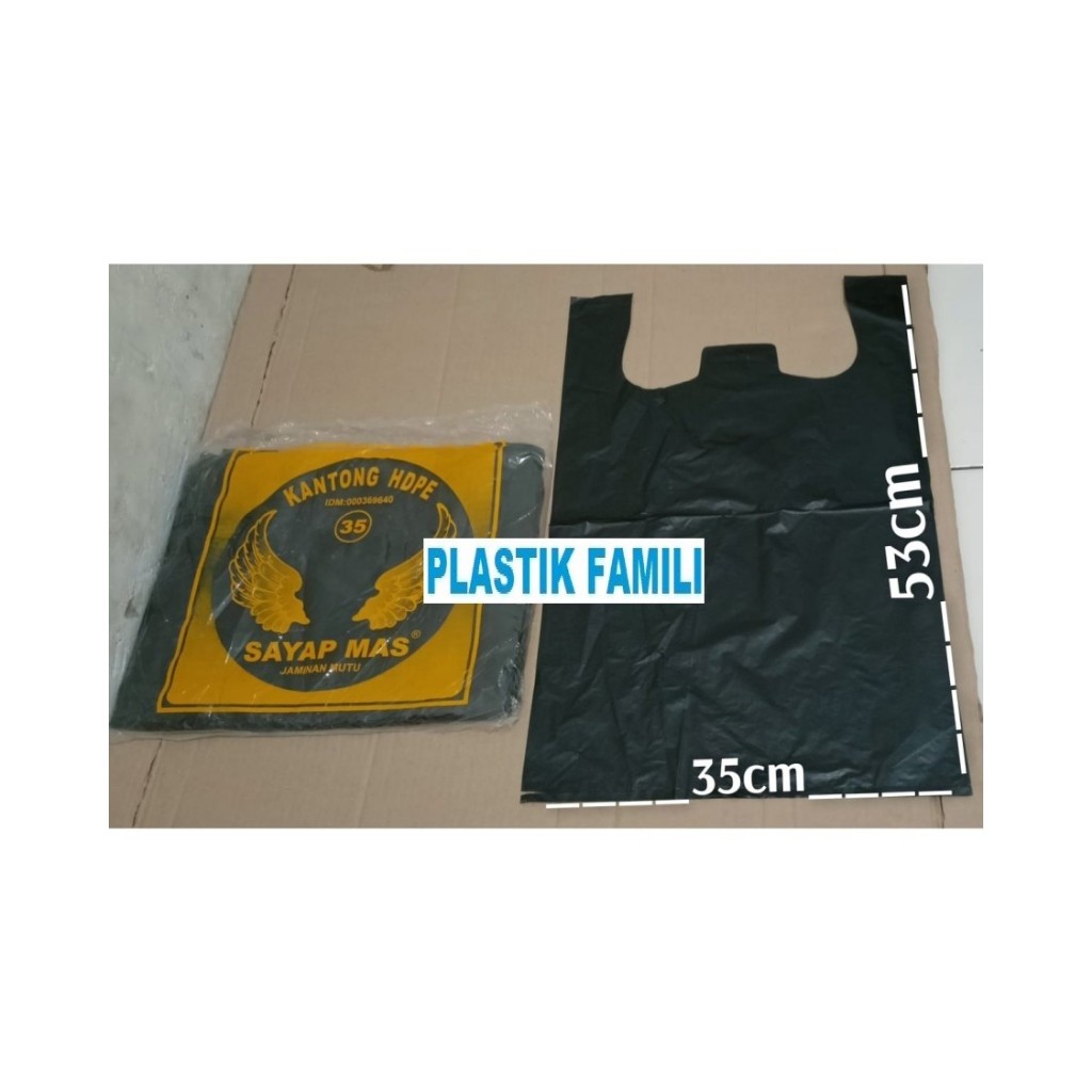 Kantong plastik / kantong kresek SAYAPMAS HITAM uk 35