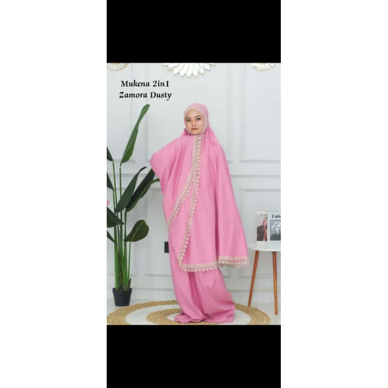 Mukena zamora bahan mikro 2in1 free tas