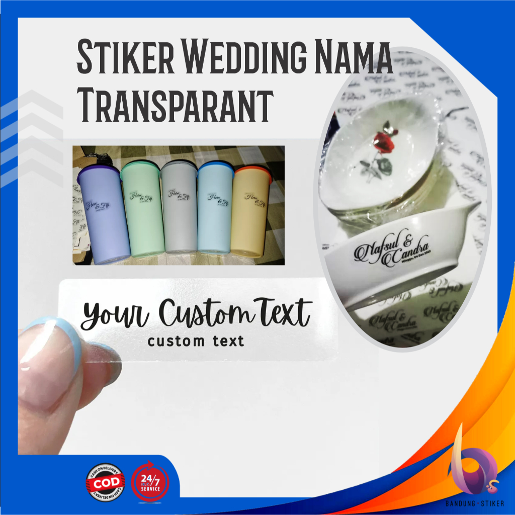 

Bandung Stiker - Sticker Wedding Nama Transparan Custom A3