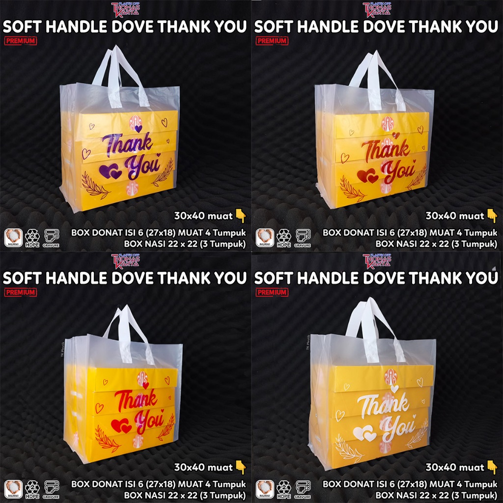 

RB Softhandle Bag 20x30 Motif THANK YOU isi 50 Plastik Bingkisan Snack Ultah / Tas Souvenir Hajatan