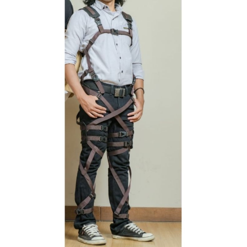 DIY Sabuk Shingeki No Kyojin SNK Attack On Titan AOT Full Body Belt Harness Levi Cosplay Murah Bahan