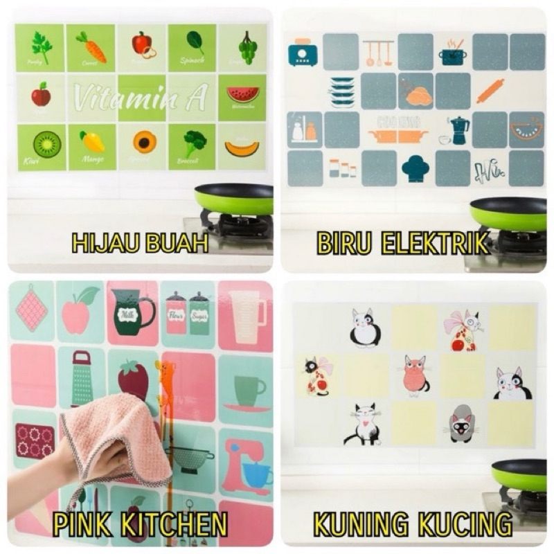 Stiker Dapur Dinding Anti Minyak Motif