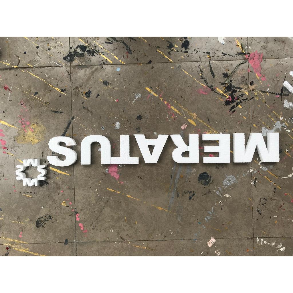 LETTERING FONT STYROFOAM, CUSTOM TEXT, TERMURAH SE INDONESIA RAYA. TINGGI 15CM
