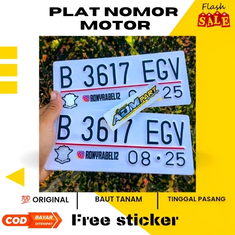PLAT MOTOR WARNA PUTIH//PLAT NOMOR MOTOR STANDAR//PLAT NOMOR MOTOR MURAH