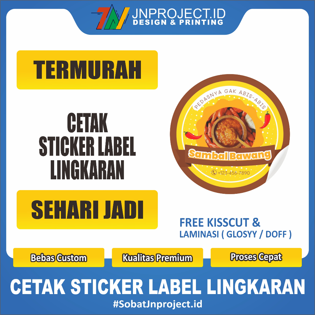 

STIKER LABEL LINGKARAN / STIKER MAKANAN / STIKER MINUMAN / STIKER KEMASAN / PACKAGING