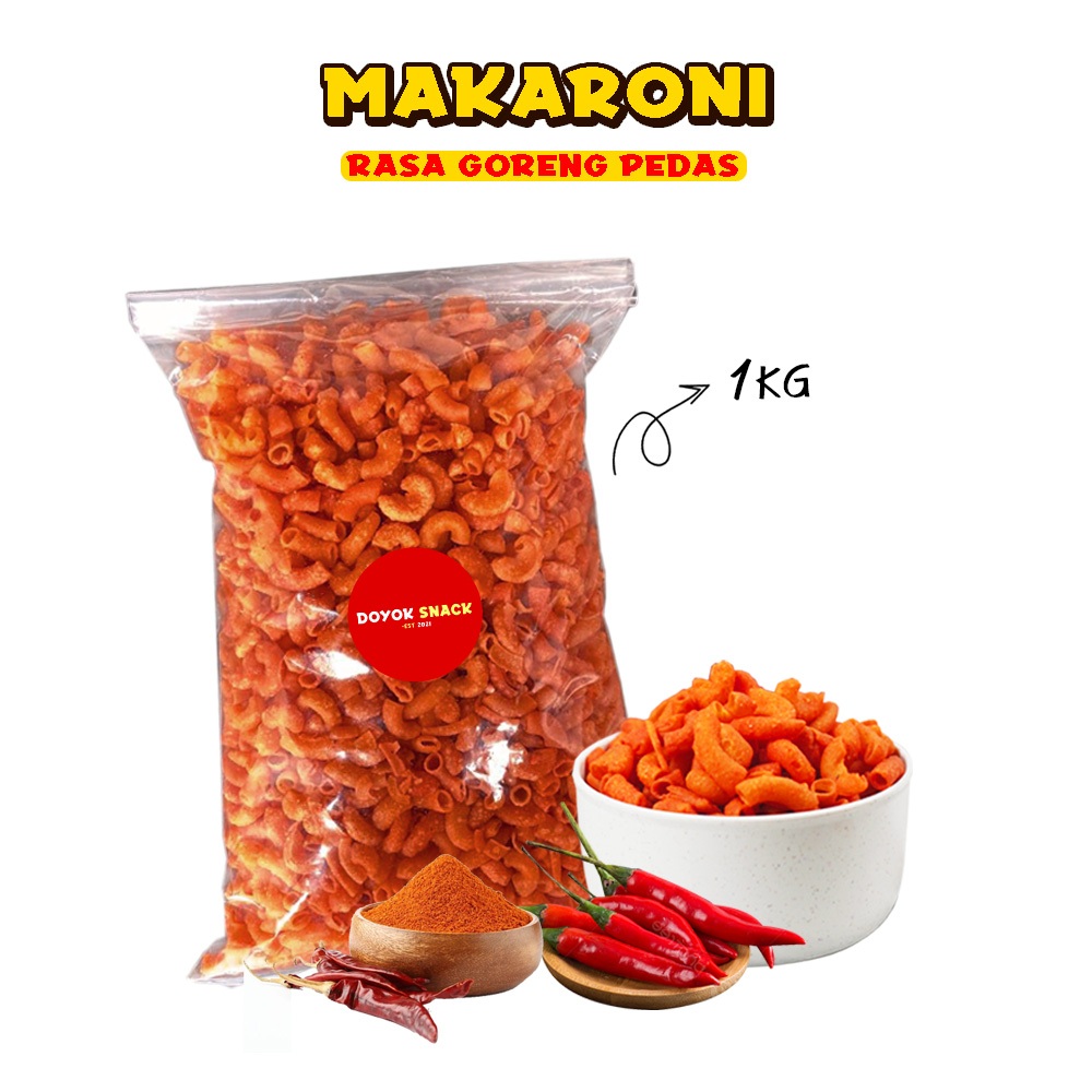 

1kg MAKARONI GORENG PEDAS MAKRONI CAK DOYOK BANTAT PIPA KRIUK CRISPY KREMES PREMIUM MURAH LEZAT NIKMAT SNACK MAKANAN RINGAN JAJAN JAJANAN KEKINIAN MURAH TERLARIS CAMILAN CEMILAN SERBA PEDAS PEDES HOT JAGUNG BALADO BARBEQUE BBQ KEJU DAUN JERUK