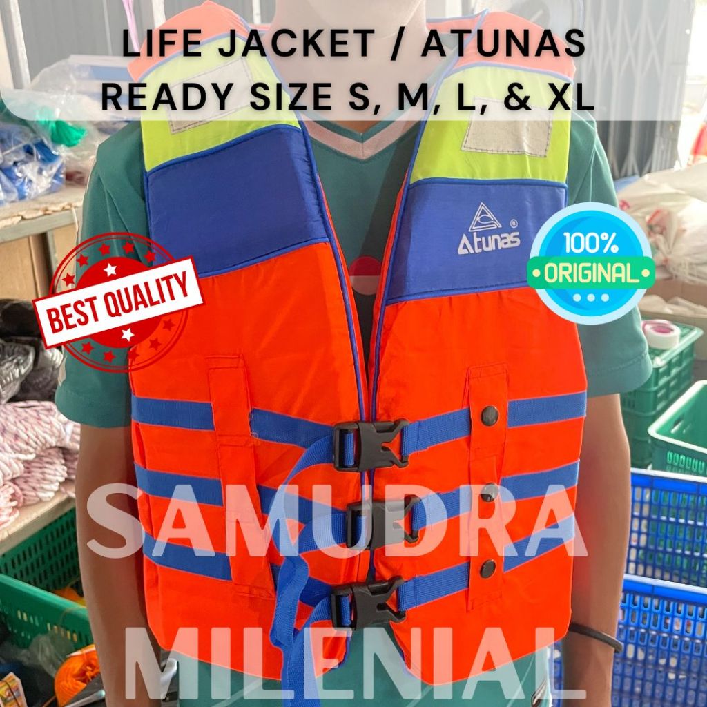 Life Jacket / Rompi Pelampung Atunas/ Baju Pelampung Size S BIRU MURAH BAGUS