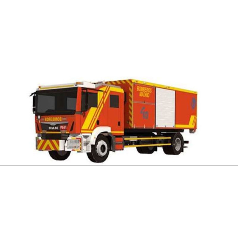 Lembaran pola papercraft truk pemadam kebakaran (PR-D1)