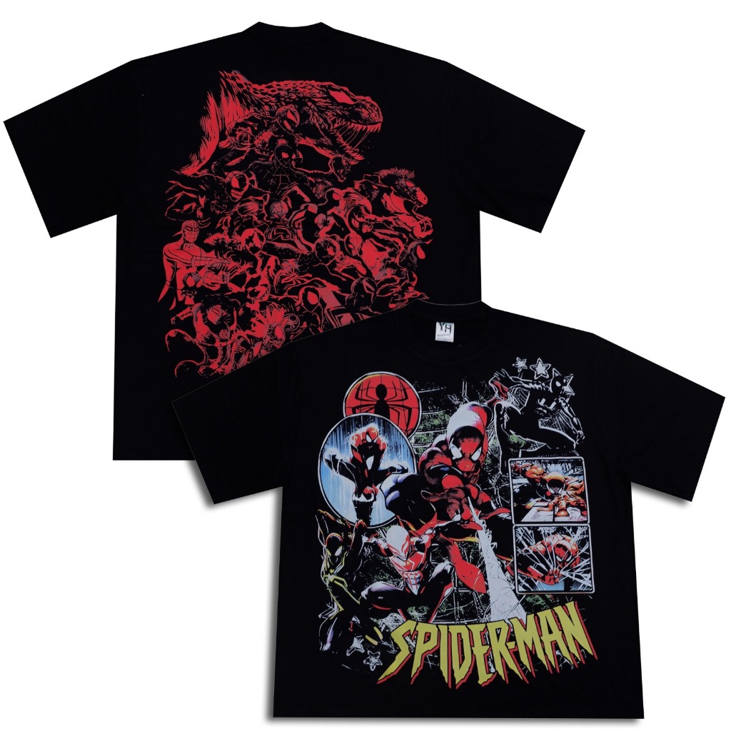 Tshirt Spider Man Kaos Cartoon Film Movie Vintage Bootleg Oversize