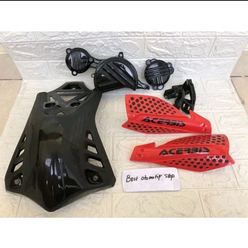 Paket Murah Handguard Acerbis KLX Dtracker - Paket murah Handguard+Cover Angine/Pelindung mesin KLX 